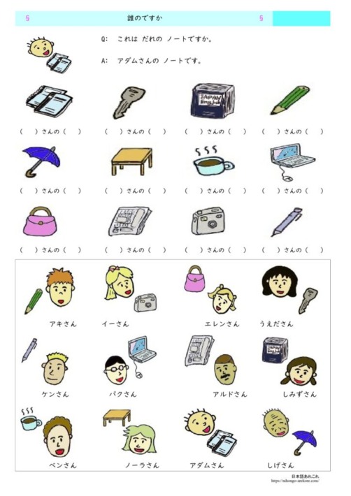 みんなの日本語の教案と教材【第2課】「（人）の～です」「この・その・あの」の教え方 | 日本語あれこれ