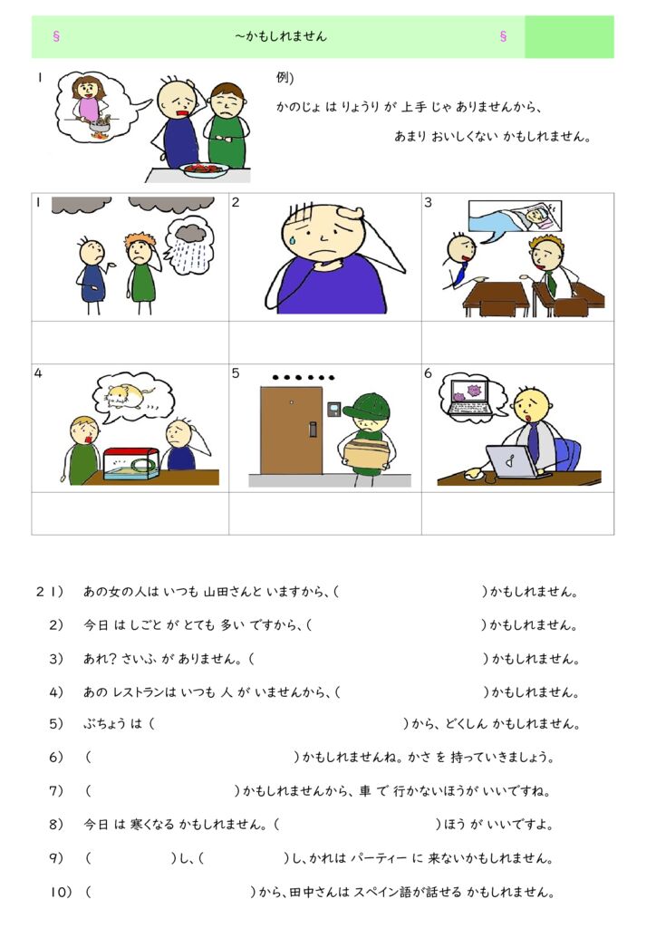 日本語文法の教材「～かもしれません」「～でしょう」の教材 | 日本語